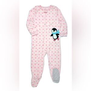 Carter's Pink Polka Dot Footie with Penguin, size 24 M